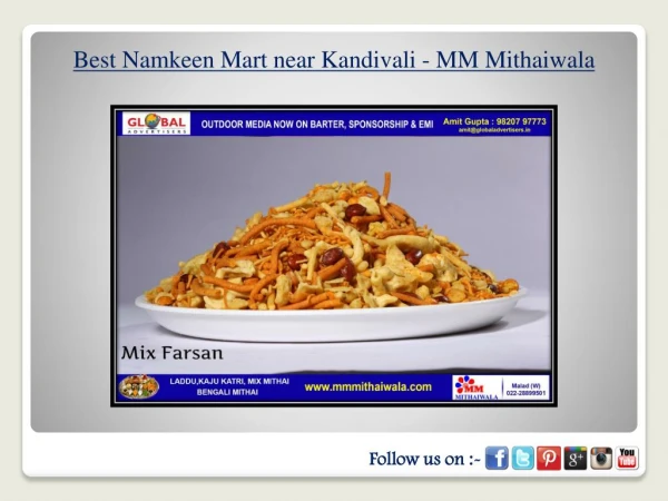 Best Namkeen Mart near Kandivali - MM Mithaiwala