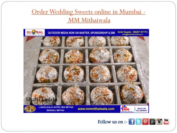 Order Wedding Sweets online in Mumbai- MM Mithaiwala