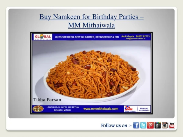 Buy Namkeen for Birthday Parties - MM Mithaiwala