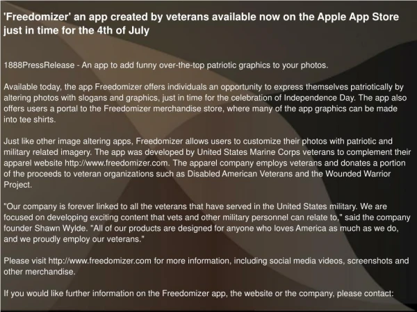 'Freedomizer' an app created by veterans available now