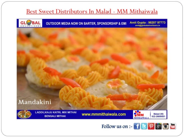 Best Sweet Distributors In Malad - MM Mithaiwala