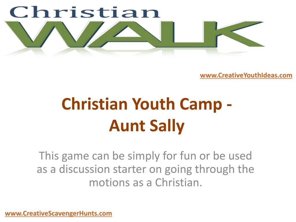 christian youth camp aunt sally