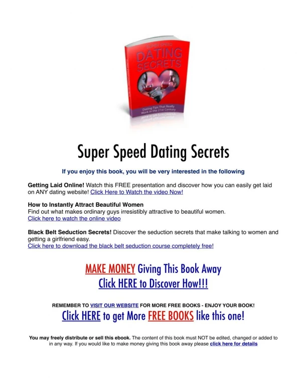 Super Speed Dating Secrets
