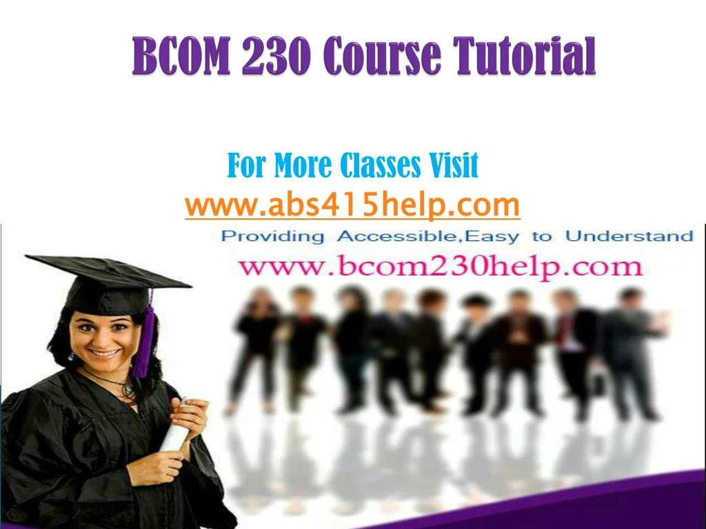 bcom 230 course tutorial