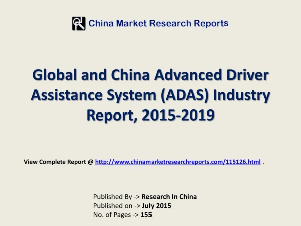 2015-2019 China and Global Advanced Driver Assistance System