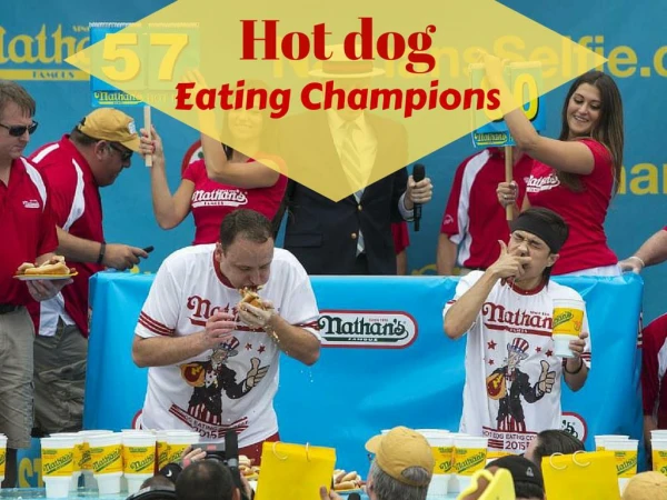 Hot dog eating champions