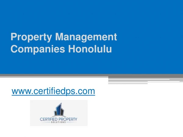 Property Management Companies Honolulu - Call at (808) 224-0