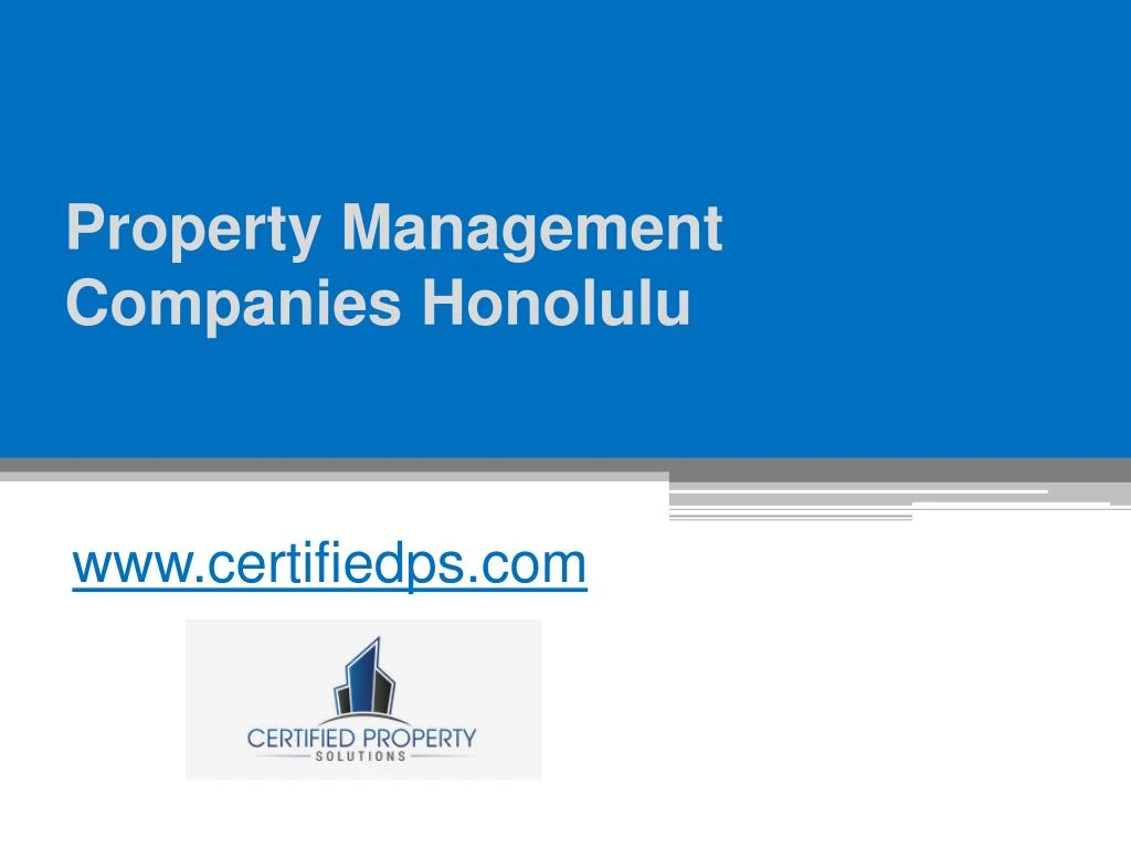 property management companies honolulu