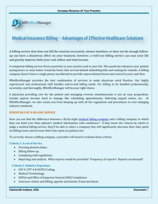 Medical Insurance Billing Service Help in Increasing Revenue