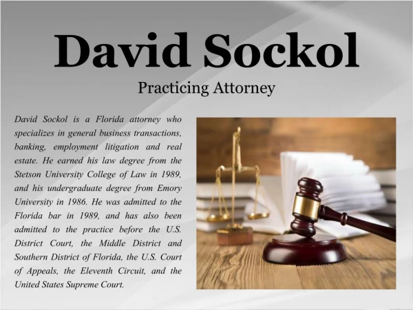 David Sockol-Practicing Attorney