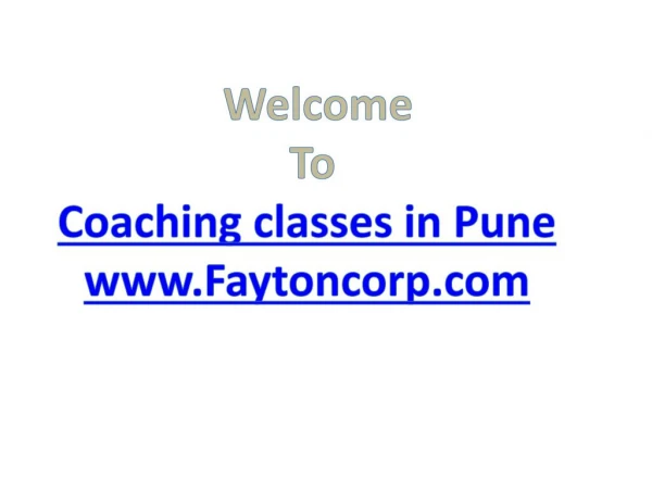 Training institute in Pune