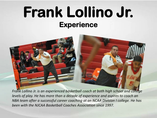 Frank Lollino Jr. Experience