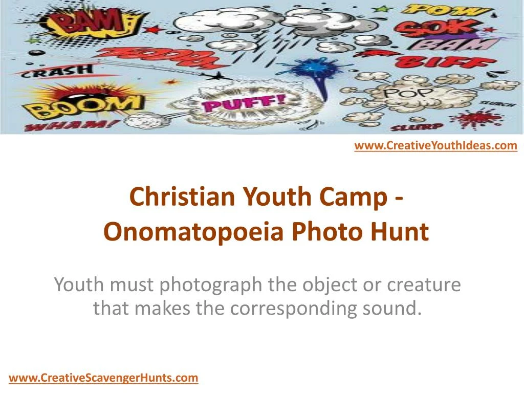 christian youth camp onomatopoeia photo hunt