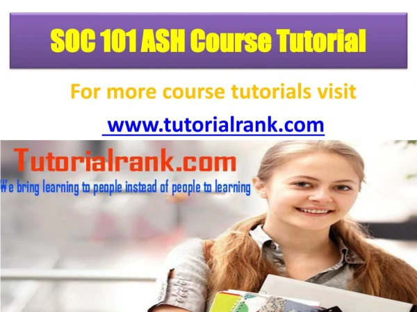 SOC 101 ASH Course Tutorial/TutorialRank