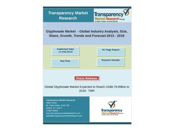Glyphosate Market - Global Industry Analysis, Size, Share,