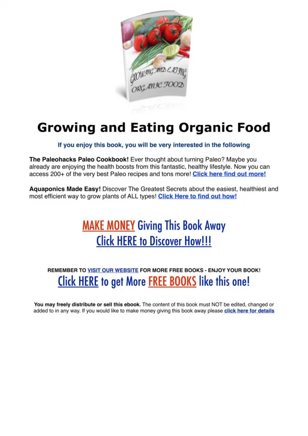 Growing And Eating Organic Food