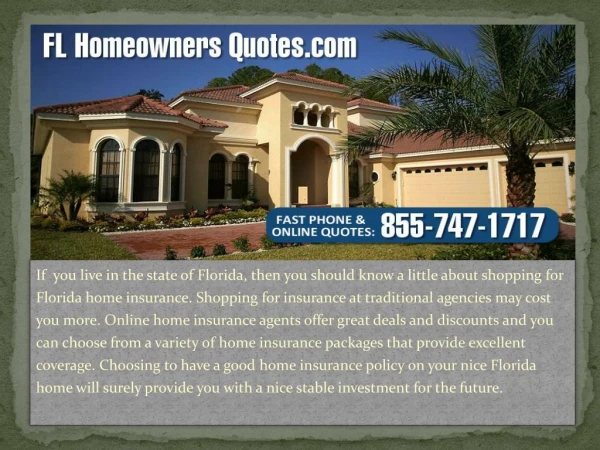 Discounts on Florida Home Insurance