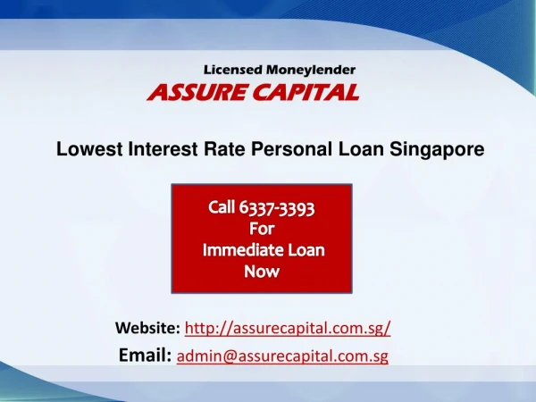 Personal Loan Singapore - Assure Capital