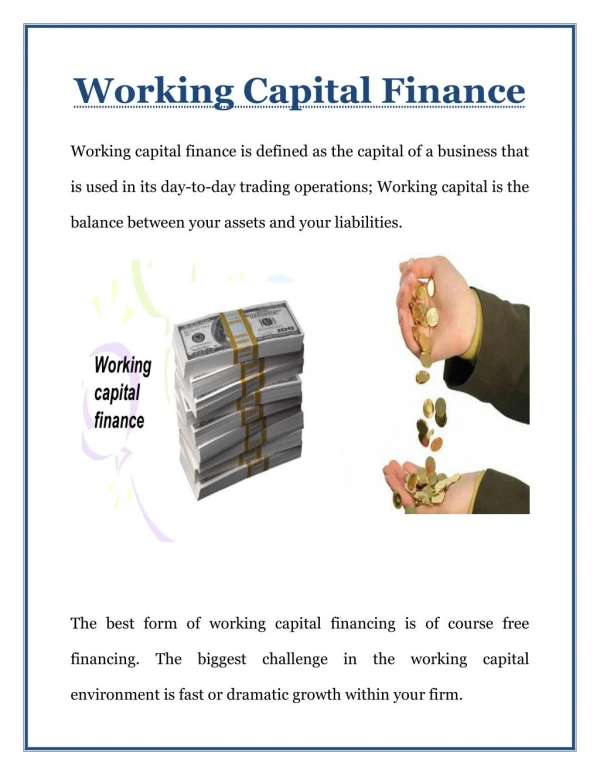 Working Capital Finance