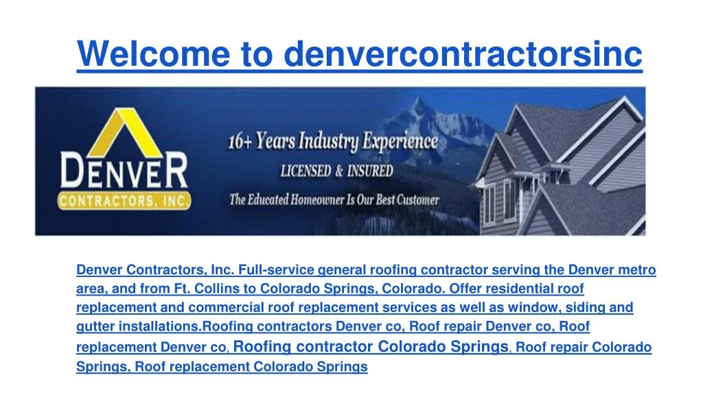 welcome to denvercontractorsinc