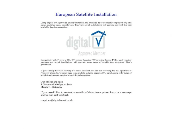 European Satellite Installation
