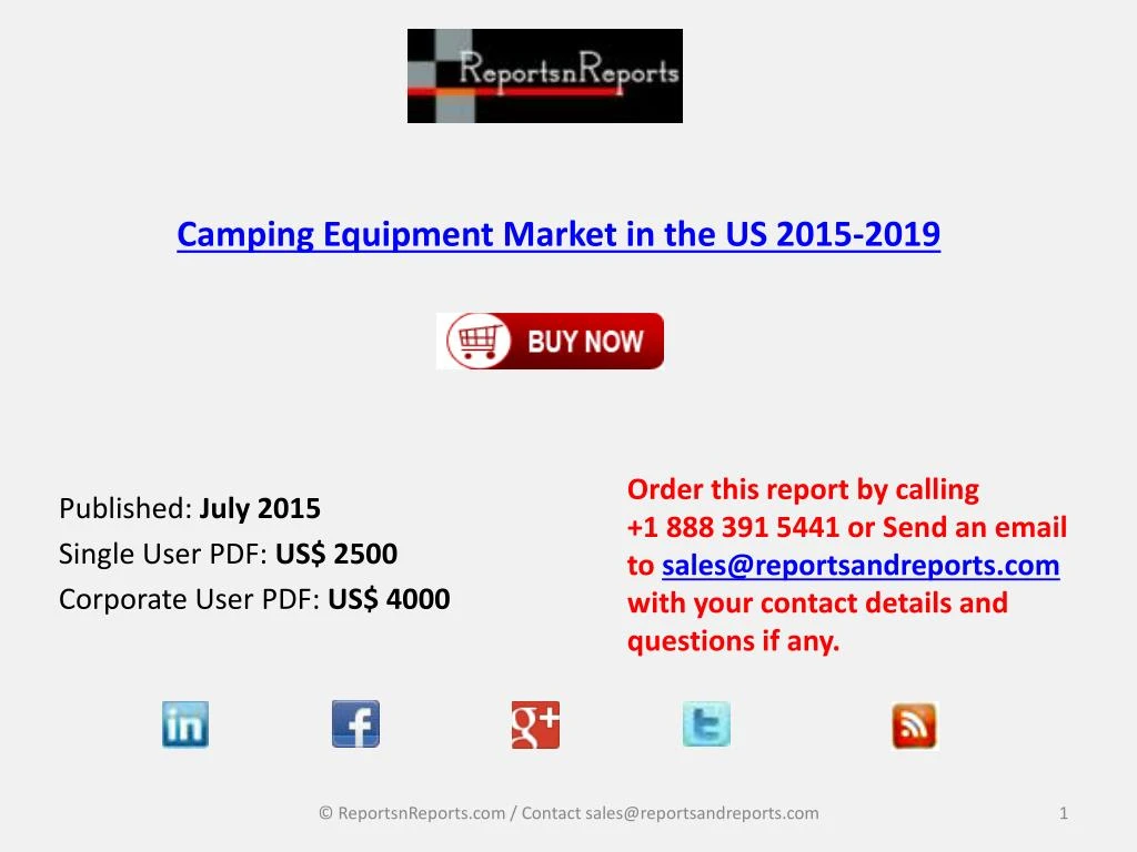 camping equipment market in the us 2015 2019