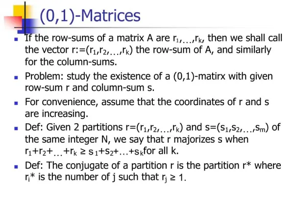 0,1-Matrices