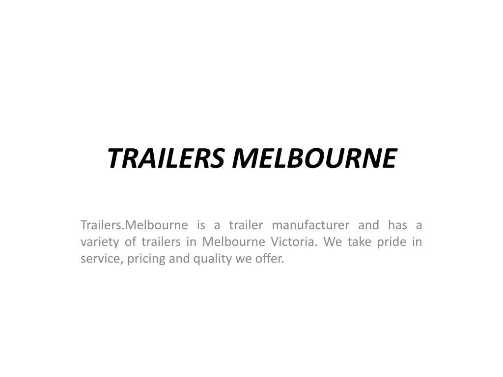 trailers melbourne