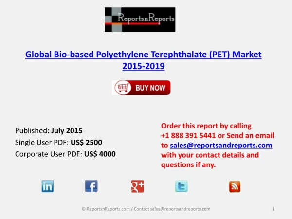 Global Research - Bio-based Polyethylene Terephthalate Marke