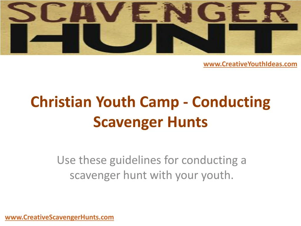christian youth camp conducting scavenger hunts