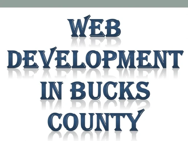 Web Development In Bucks County