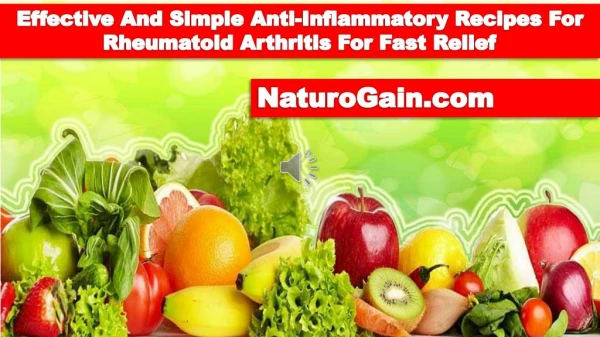 Effective And Simple Anti-Inflammatory Recipes For Rheumatoi