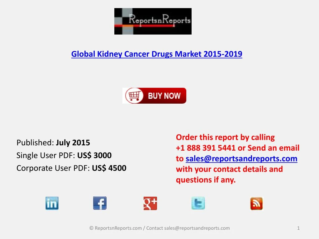 global kidney cancer drugs market 2015 2019
