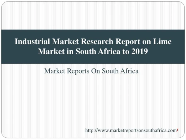 Industrial Market Research Report on Lime Market in South Af