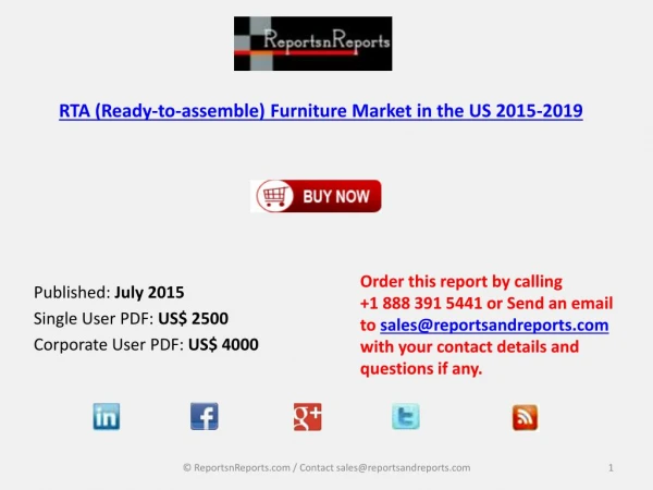 US RTA Furniture Market Analysis and Forecasts Report 2019