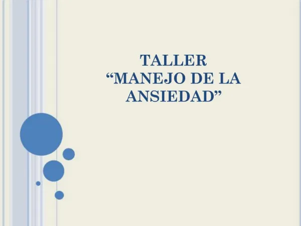 TALLER MANEJO DE LA ANSIEDAD