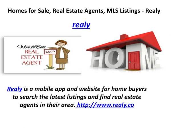 Realy Homes for Sale, Real Estate Agents, MLS Listings