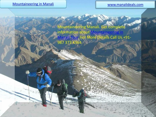 Mountaineering in Manali