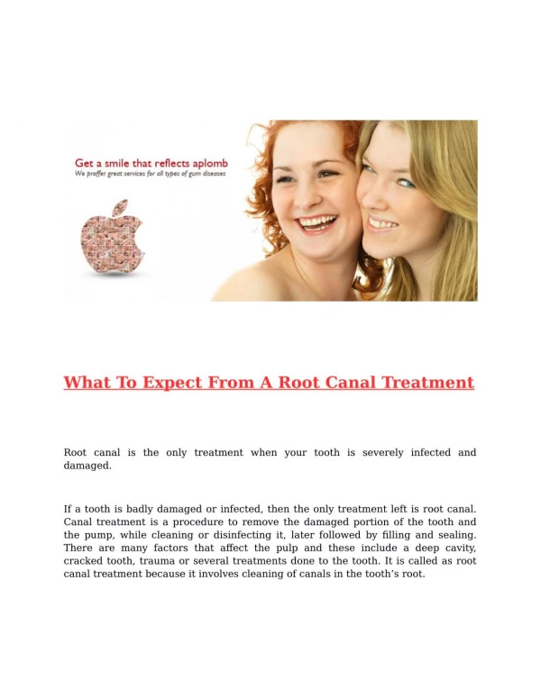 What To Expect From A Root Canal Treatment