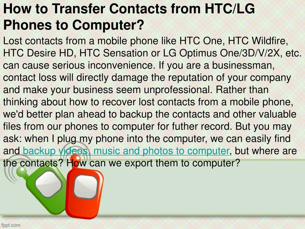 how to transfer contacts from htc lg phones to computer