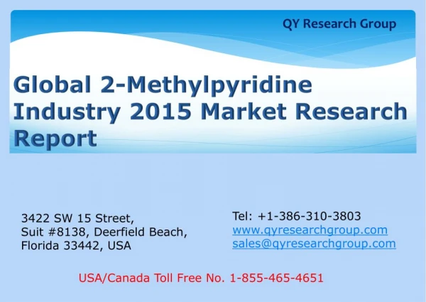 Global 2-Methylpyridine Industry 2015 Market Research Report