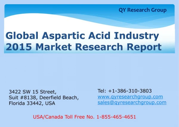 Global Aspartic Acid Industry 2015 Market Research Report