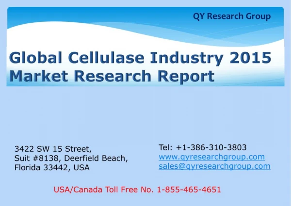 Global Cellulase Industry 2015 Market Research Report