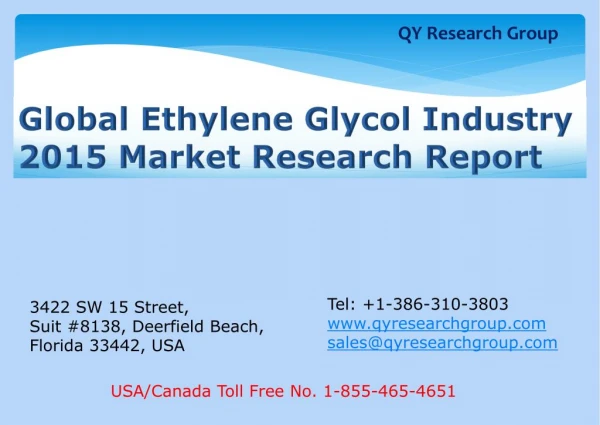Global Ethylene Glycol Industry 2015 Market Research Report