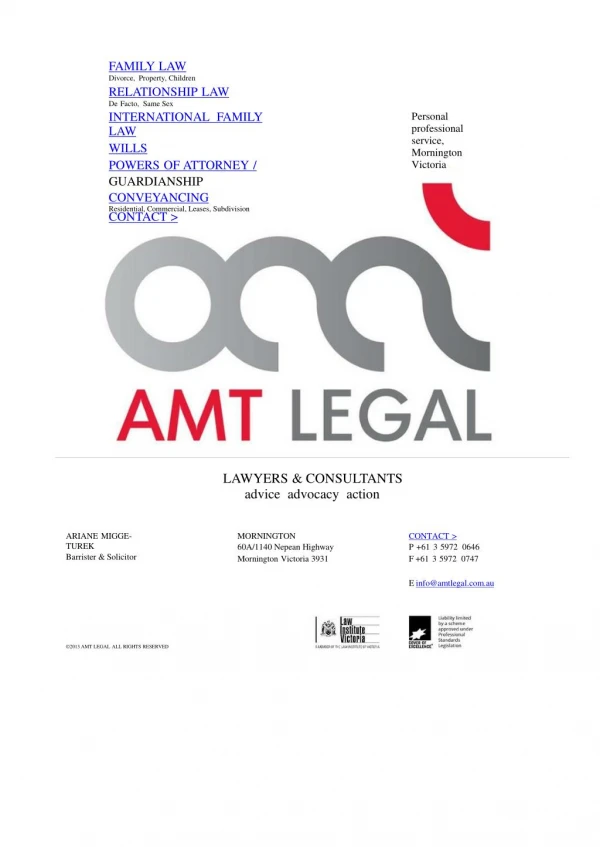Family Lawyers Mornington - AMT Legal Lawyers & Consultant