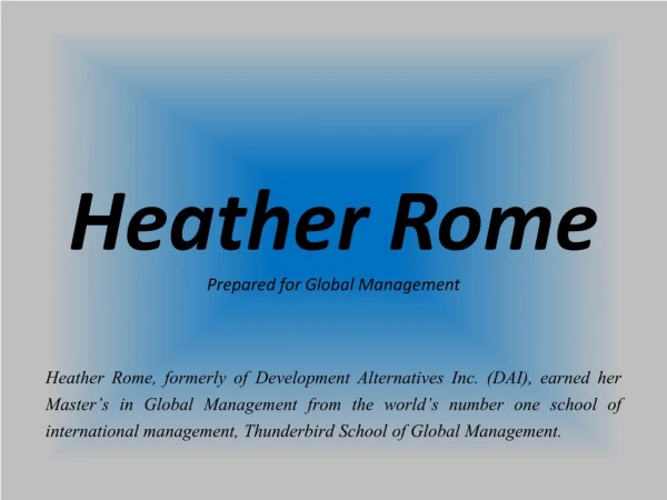 Heather Rome_Prepared for Global Management