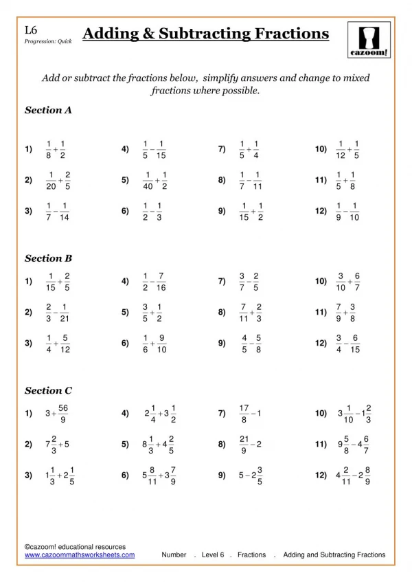 Math worksheet