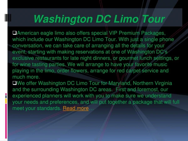 Washington DC Limo Tour