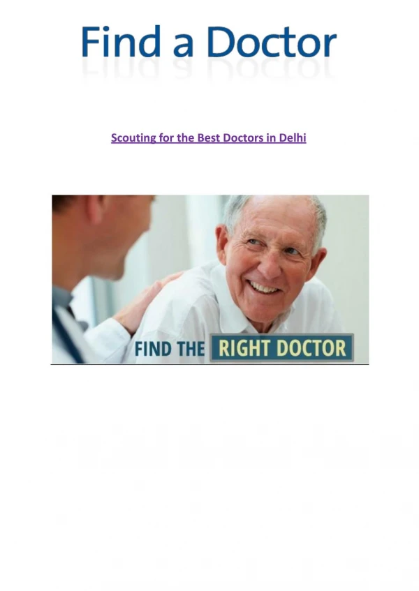 Scouting for the Best Doctor in Delhi
