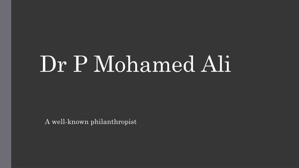 dr p mohamed ali
